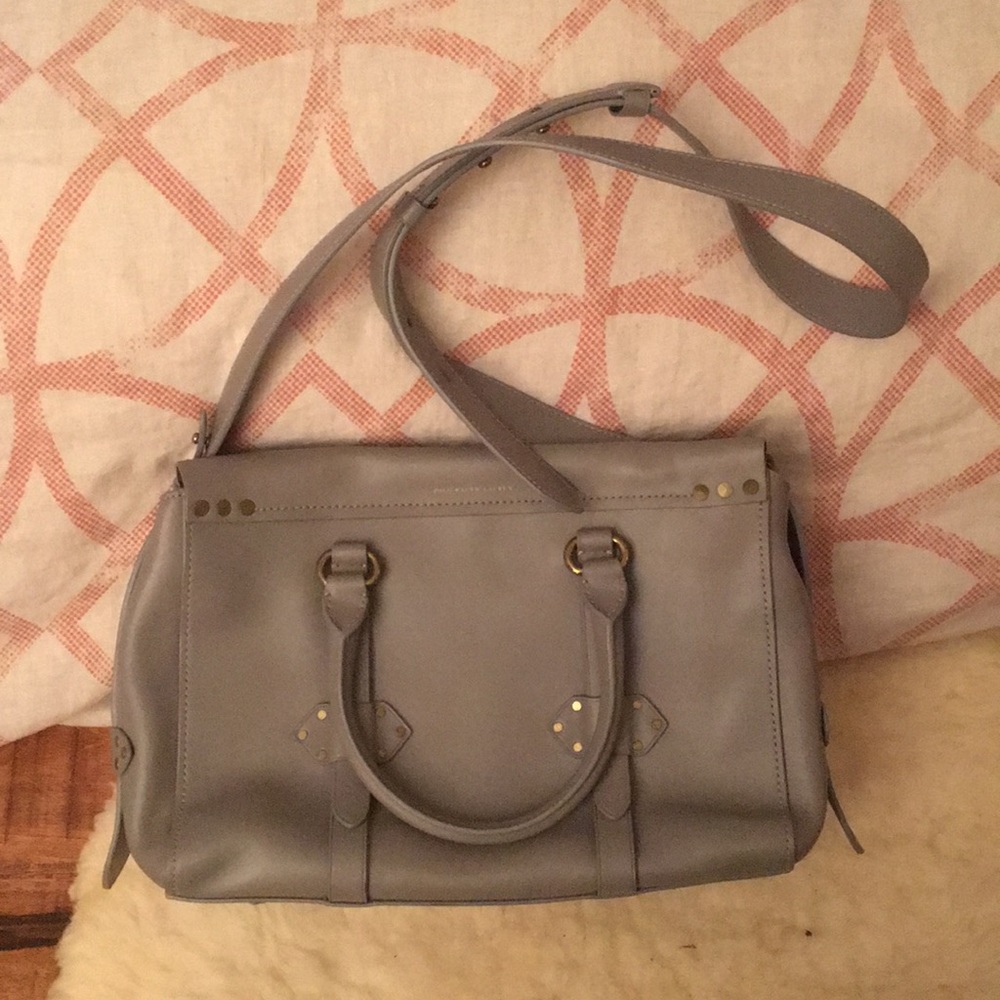 Gray Leather Polo Ralph Lauren Purse